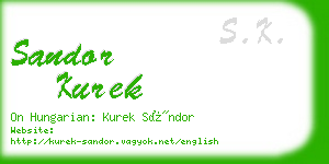 sandor kurek business card